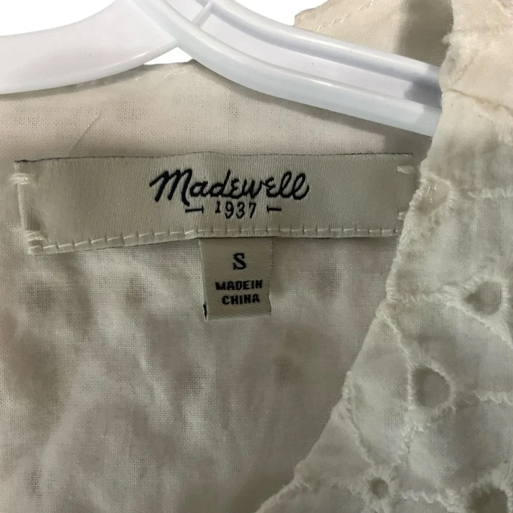 Madewell Eyelet Cotton Sleeveless Top White Size Small - Picture 7 of 7